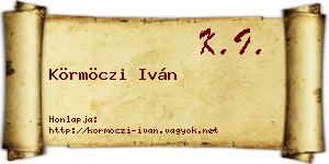 Körmöczi Iván névjegykártya