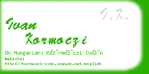 ivan kormoczi business card